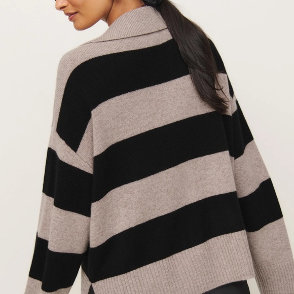 Reformation Sawyer Oversized Cashmere Polo Sweater - Picture 3 of 11